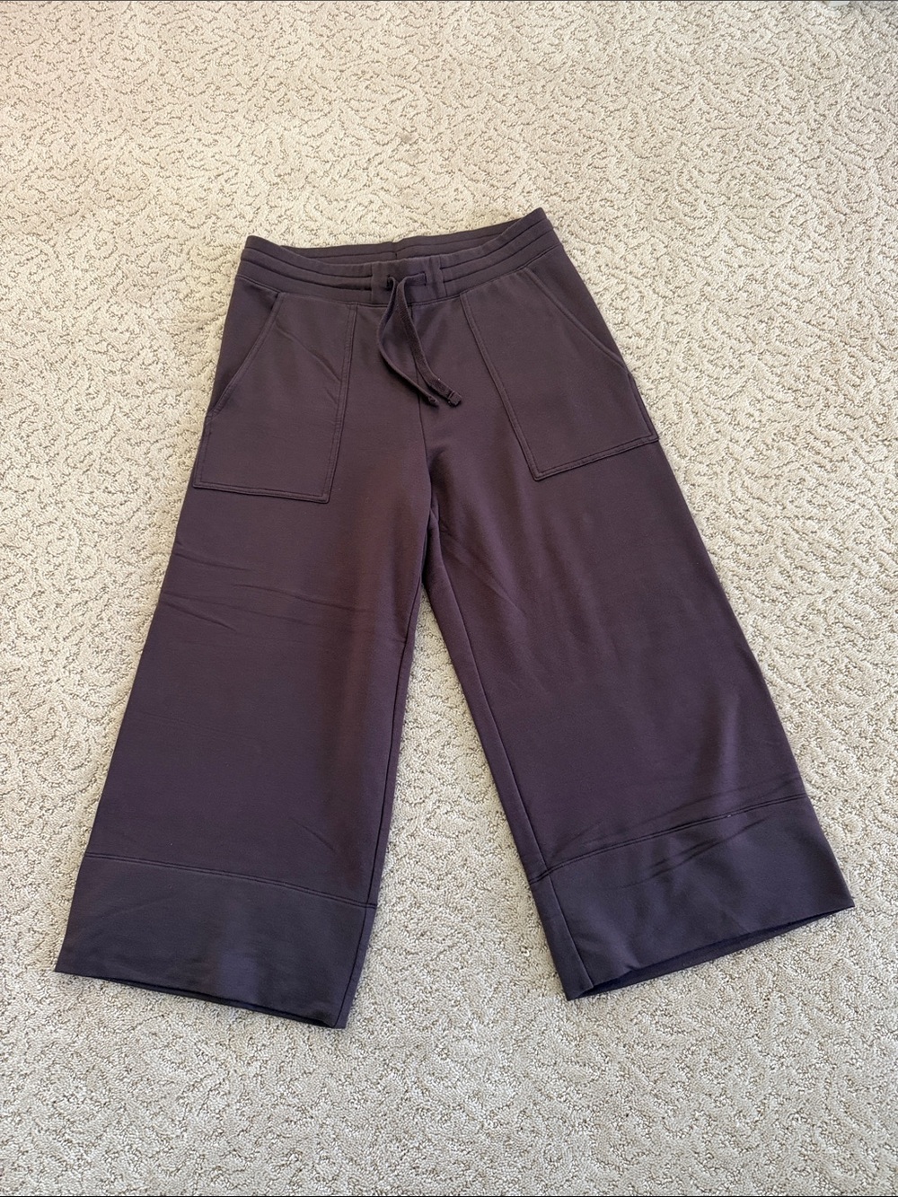 Quince SuperSoft Fleece Cropped Wide Leg Pants